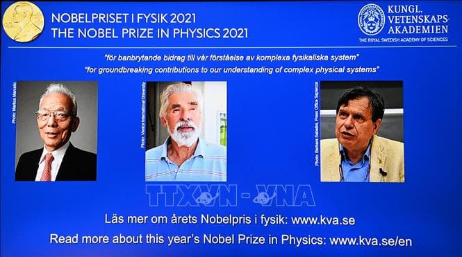 Giải Nobel Vật lý 2021 gọi tên 3 nhà khoa học đến từ Mỹ, Đức và Italia
