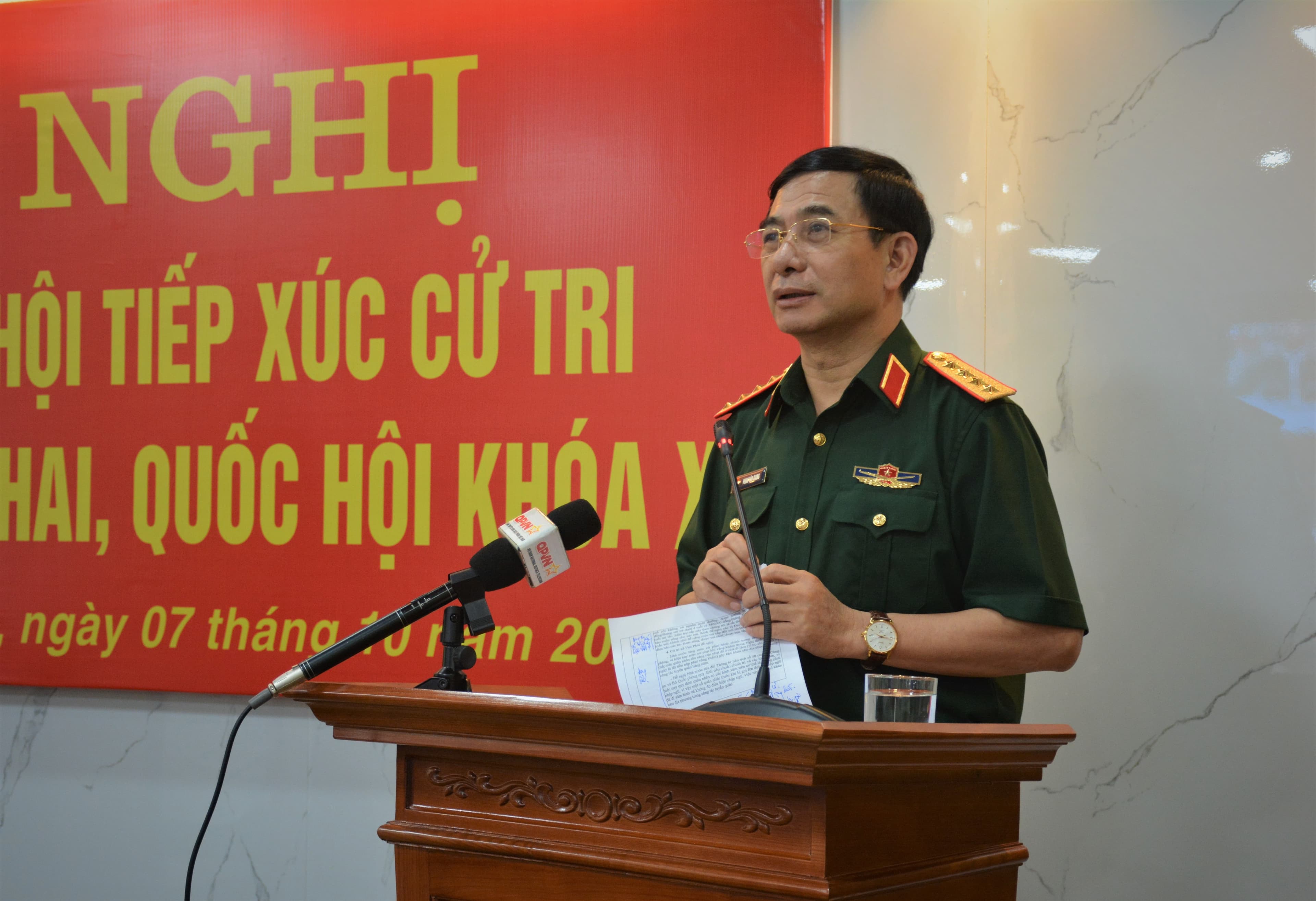 Đại tướng Phan Văn Giang tiếp xúc cử tri tại tỉnh Thái Nguyên