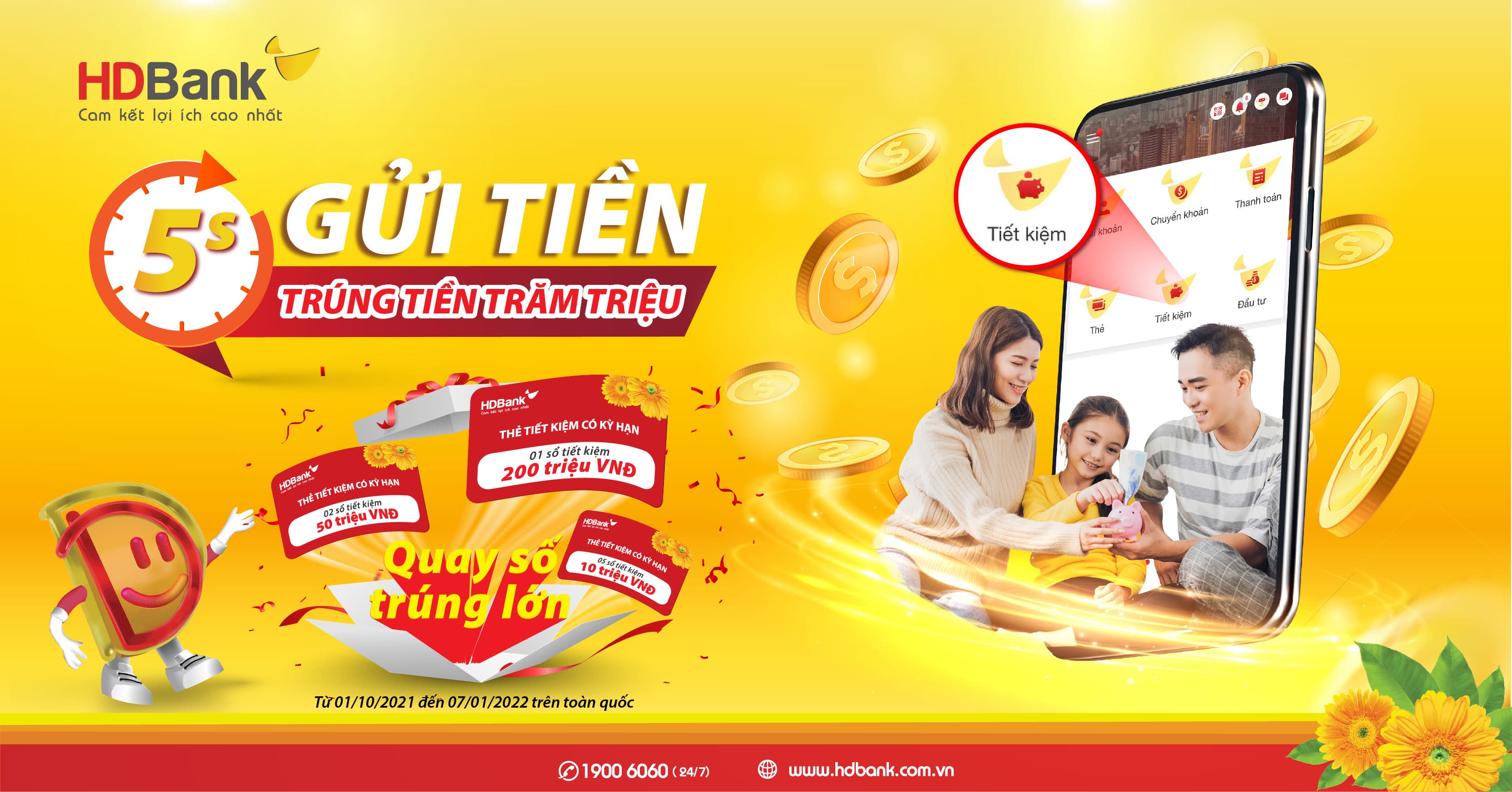 Làm cách nào để “5 giây gửi tiền - Trúng liền trăm triệu”?