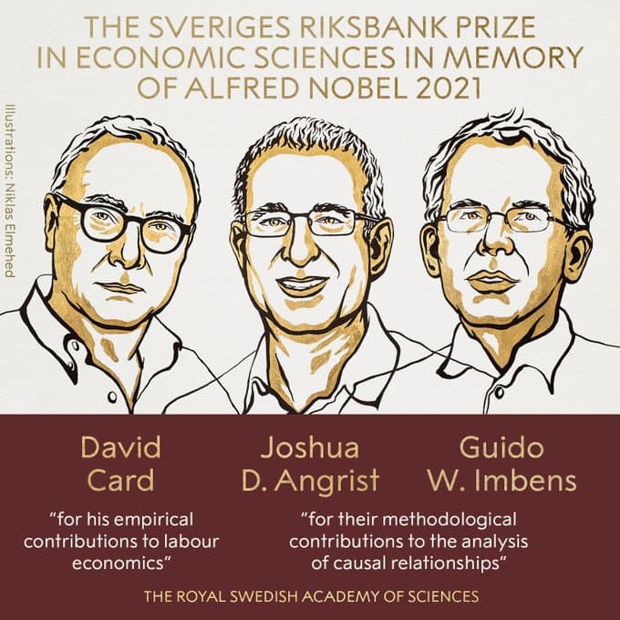 Ba nhà kinh tế tại Mỹ giành giải Nobel Kinh tế 2021