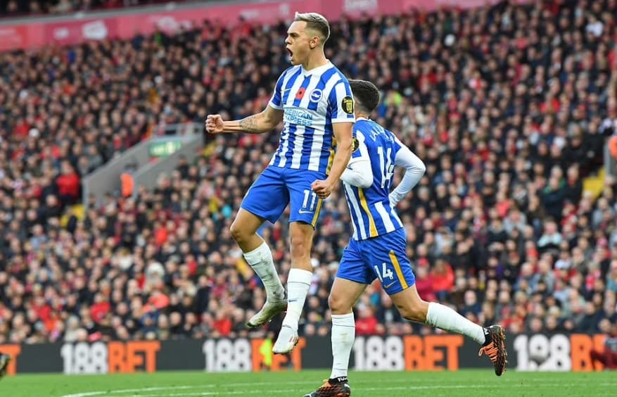 Liverpool 2-2 Brighton: Chủ nhà dẫn trước 2 bàn nhưng chỉ giành 1 điểm
