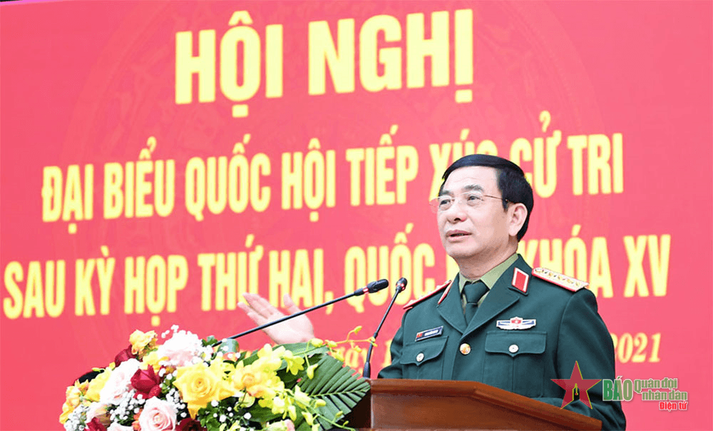 Đại tướng Phan Văn Giang tiếp xúc cử tri tại Thái Nguyên