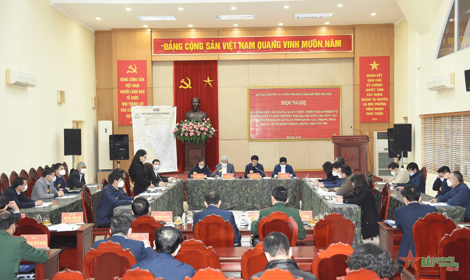 Sở Tài nguyên và môi trường Hà Nội diễn tập bảo đảm cho khu vực phòng thủ năm 2021