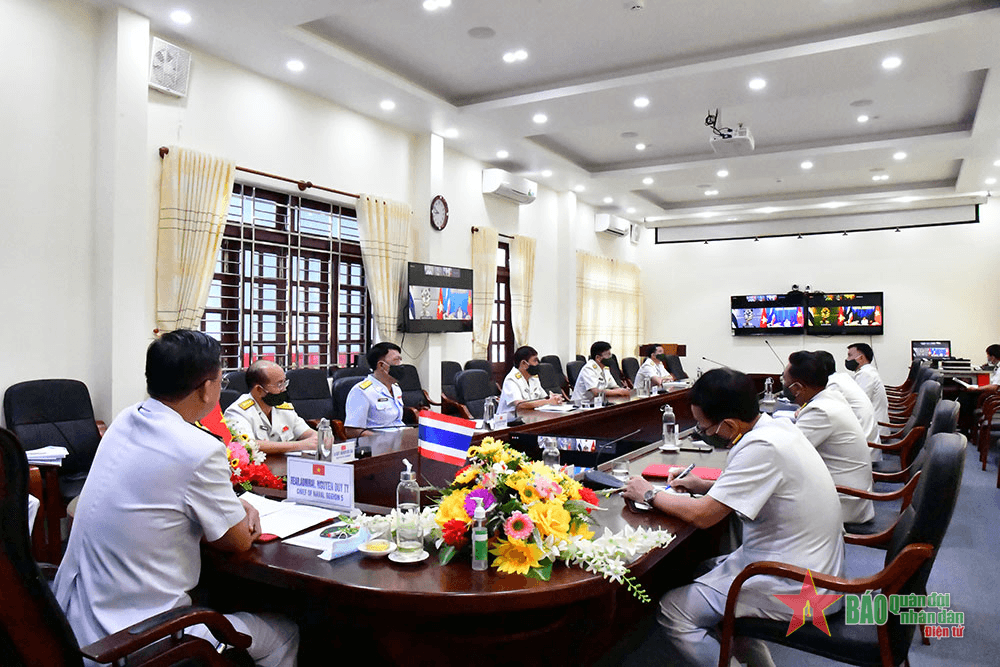 Vùng 5 Hải quân Việt Nam điện đàm trực tuyến với Tư lệnh Vùng 1, Vùng 2 Hải quân Thái Lan