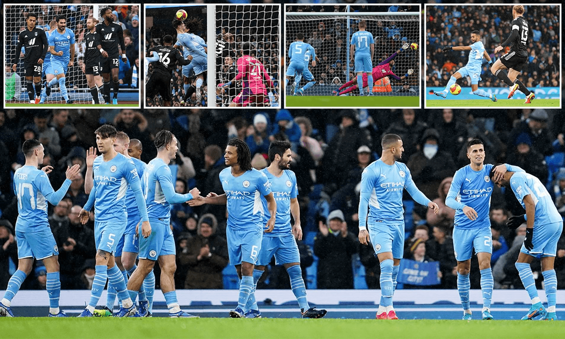 Ngược dòng trước Fulham, Man City ghi tên vào vòng 5 FA Cup
