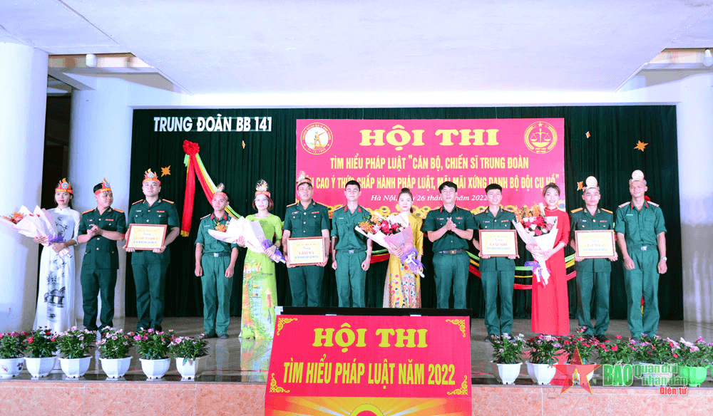 Trung đoàn 141 tổ chức hội thi tìm hiểu pháp luật