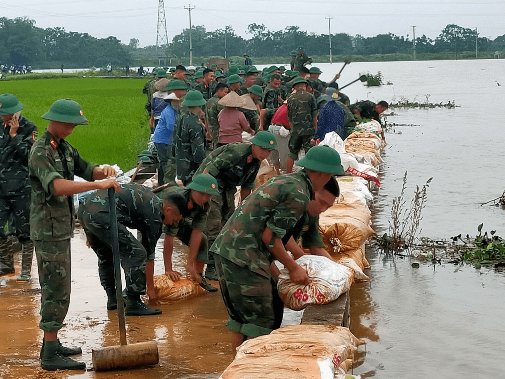 Thắm tình quân dân trong mưa lũ