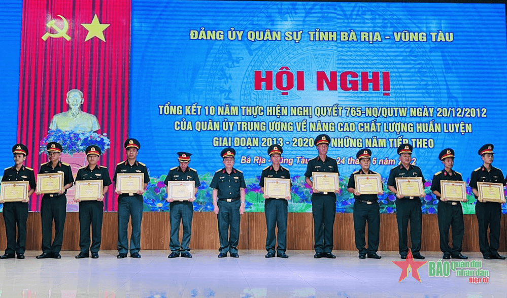 Đảng ủy Quân sự tỉnh Bà Rịa-Vũng Tàu tổng kết 10 năm thực hiện Nghị quyết 765 của Quân ủy Trung ương