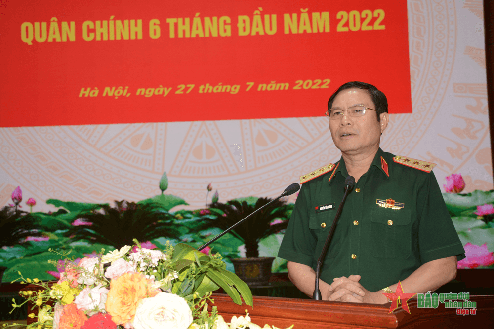 Thượng tướng Nguyễn Tân Cương chủ trì Hội nghị Quân chính Bộ Tổng Tham mưu 6 tháng đầu năm 2022