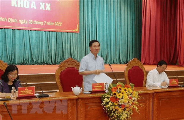 Thường trực Ban Bí thư Võ Văn Thưởng làm việc tại tỉnh Bình Định