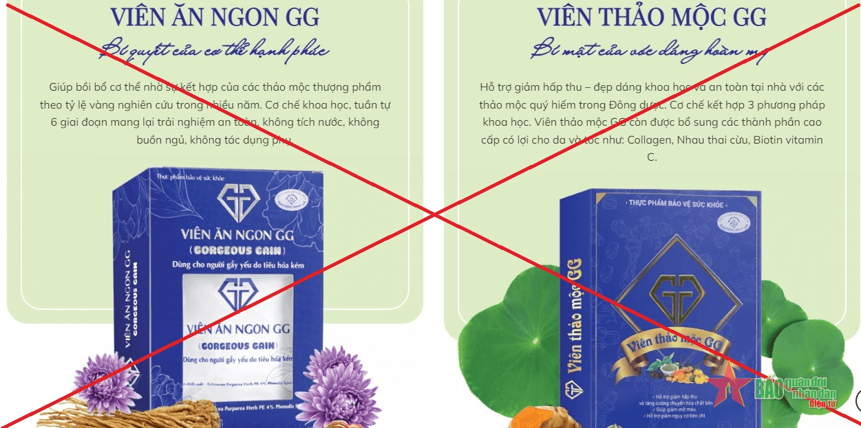 Không mua và sử dụng sản phẩm viên ăn ngon GG, viên thảo mộc GG