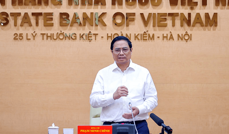 Thủ tướng Chính phủ Phạm Minh Chính làm việc với Ngân hàng Nhà nước và các ngân hàng thương mại