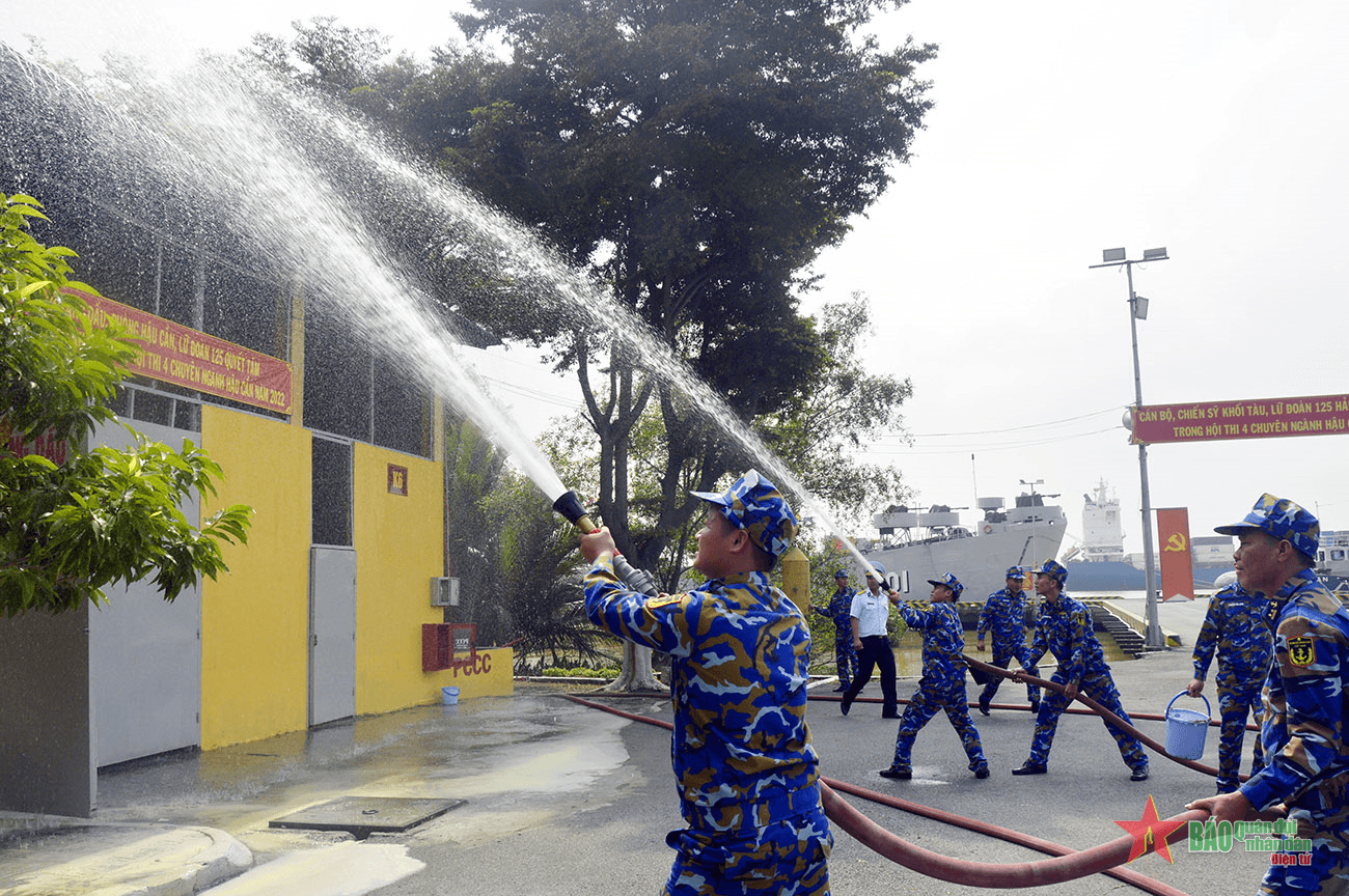 Lữ đoàn 125 tham gia tốt hội thi bốn chuyên ngành hậu cần Quân chủng Hải quân