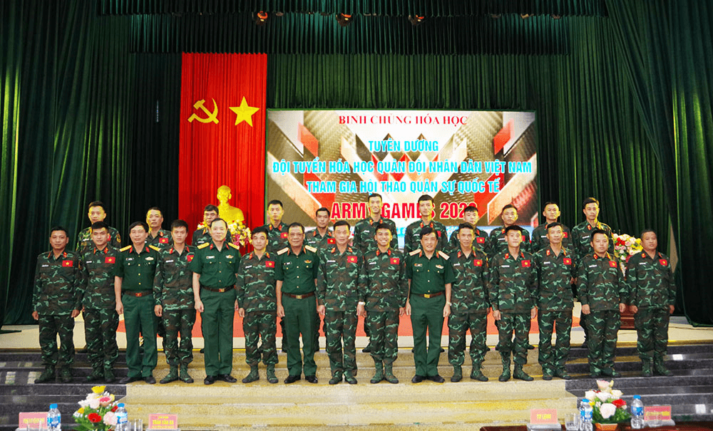 Binh chủng Hóa học tuyên dương Đội tuyển Hóa học giành thành tích cao tại Army Games 2022