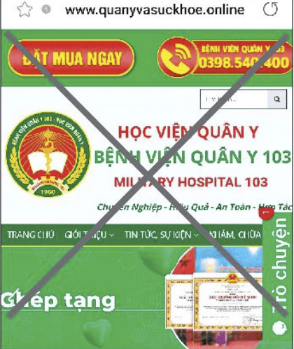 Cảnh báo tình trạng mạo danh Bệnh viện Quân y 103 để trục lợi
