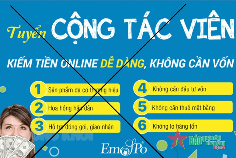 Tuyển cộng tác viên bán hàng online để lừa đảo