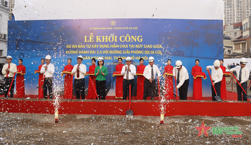 Hà Nội khởi công xây dựng hầm chui tại nút giao Giải Phóng - Kim Đồng