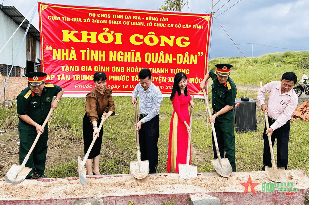 Bộ CHQS tỉnh Bà Rịa-Vũng Tàu khởi công xây dựng "Nhà tình nghĩa quân - dân"