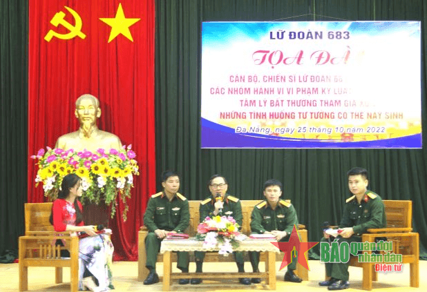 Tọa đàm “Cán bộ, chiến sĩ Lữ đoàn 683 nhận biết, xử lý những tình huống tư tưởng có thể nảy sinh”