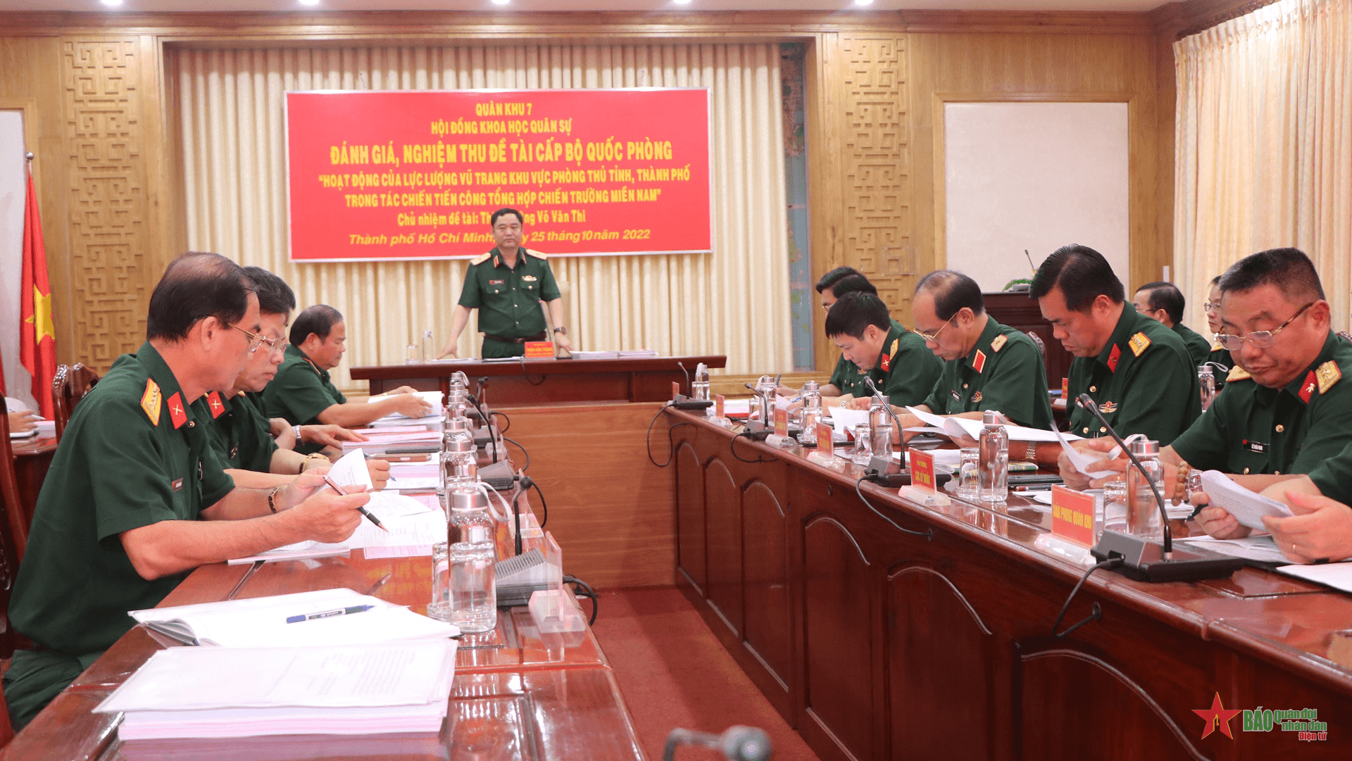 Hội đồng Khoa học Quân sự Quân khu 7 đánh giá, nghiệm thu đề tài cấp Bộ Quốc phòng