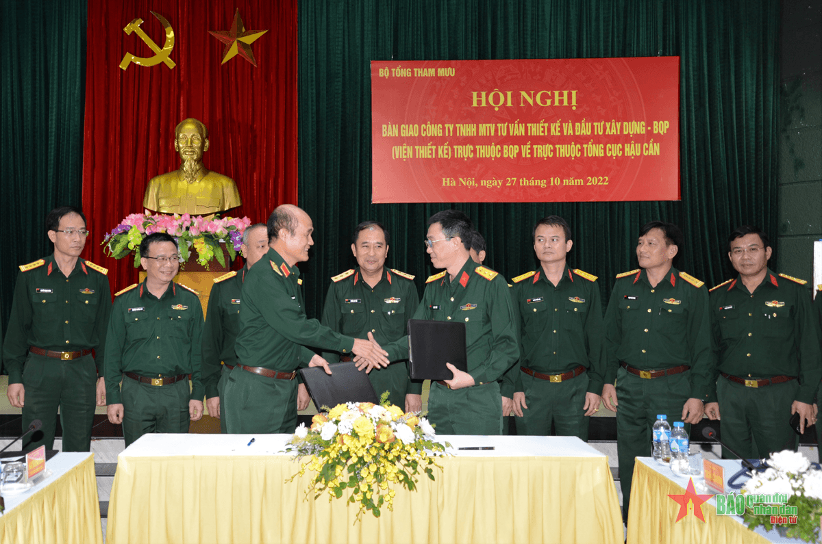 Bàn giao Viện Thiết kế trực thuộc Bộ Quốc phòng về Tổng cục Hậu cần