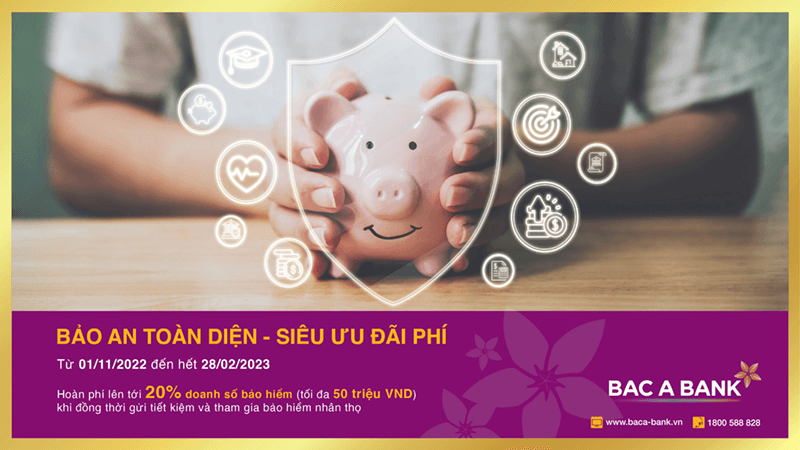 Gửi tiết kiệm tại BAC A BANK: Khách hàng được bảo an toàn diện, nhận thêm siêu ưu đãi phí
