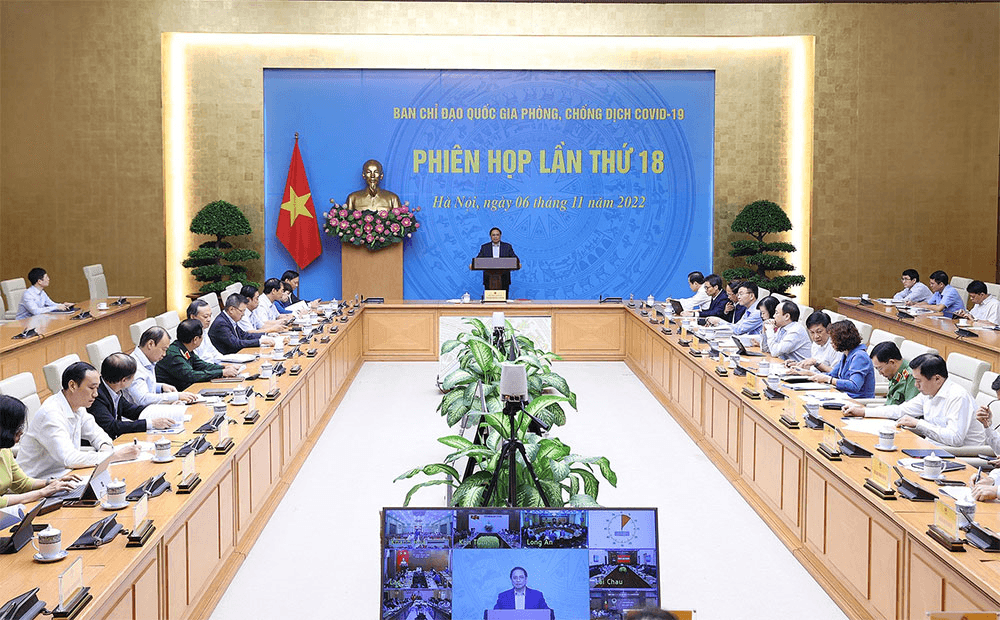 Thủ tướng Chính phủ Phạm Minh Chính chủ trì Phiên họp thứ 18 Ban Chỉ đạo Quốc gia phòng, chống dịch Covid-19
