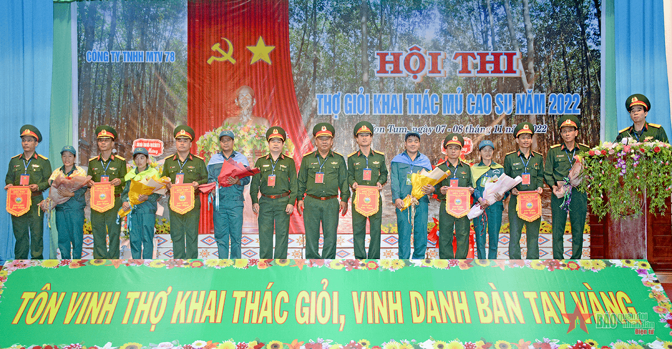 Công ty 78 tổ chức Hội thi thợ giỏi khai thác mủ cao su năm 2022