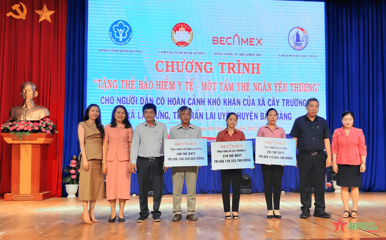Becamex IDC tặng 1.000 thẻ bảo hiểm y tế tại huyện Bàu Bàng, Bình Dương