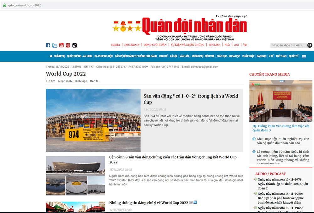 Mời bạn đọc cộng tác mục Nhật ký World Cup 2022