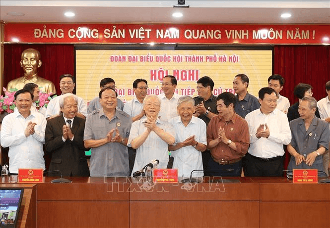 Tổng Bí thư Nguyễn Phú Trọng tiếp xúc cử tri Hà Nội sau Kỳ họp thứ tư, Quốc hội khóa XV