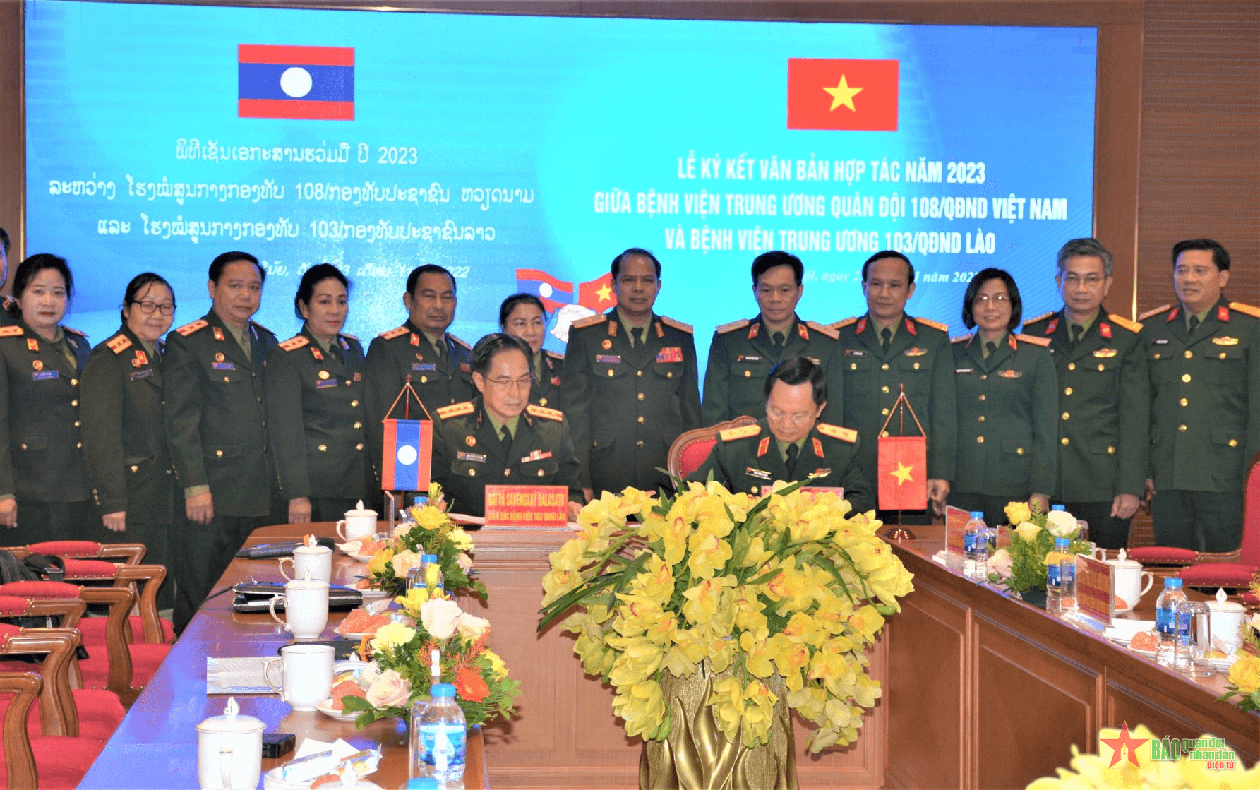 Bệnh viện Trung ương Quân đội 108 và Bệnh viện Trung ương 103 Quân đội nhân dân Lào ký kết hợp tác năm 2023