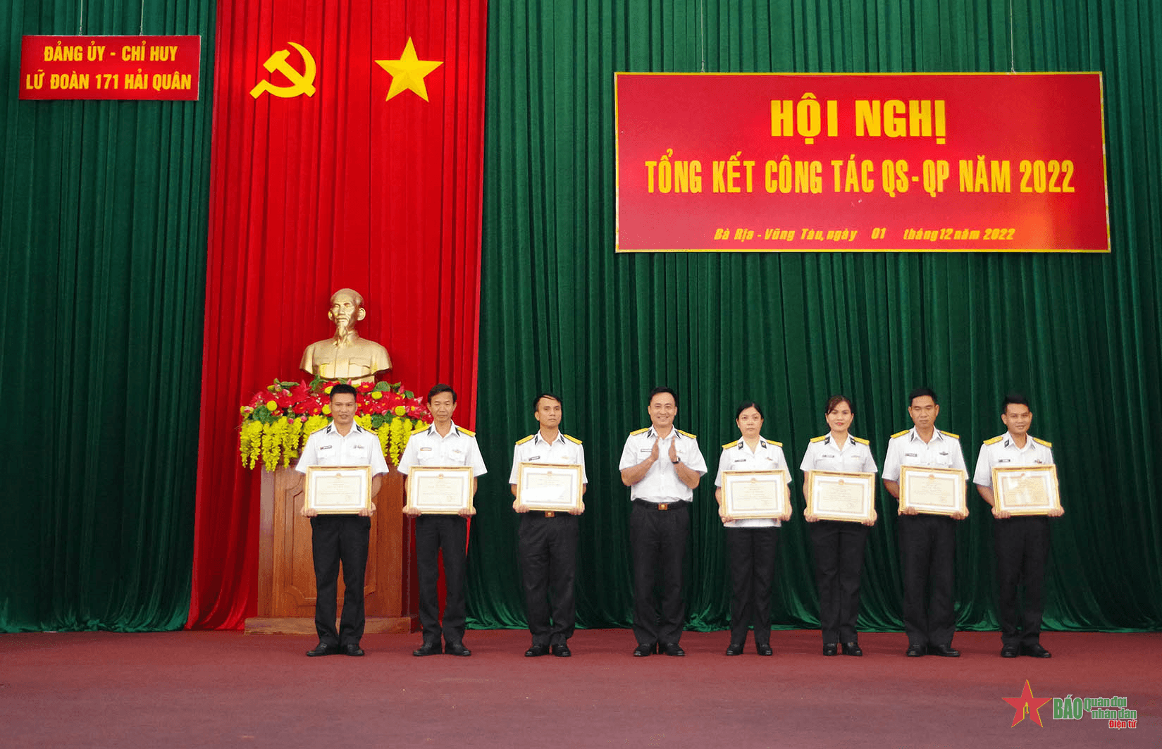 Lữ đoàn 171 Hải quân hoàn thành tốt nhiệm vụ công tác quân sự, quốc phòng năm 2022