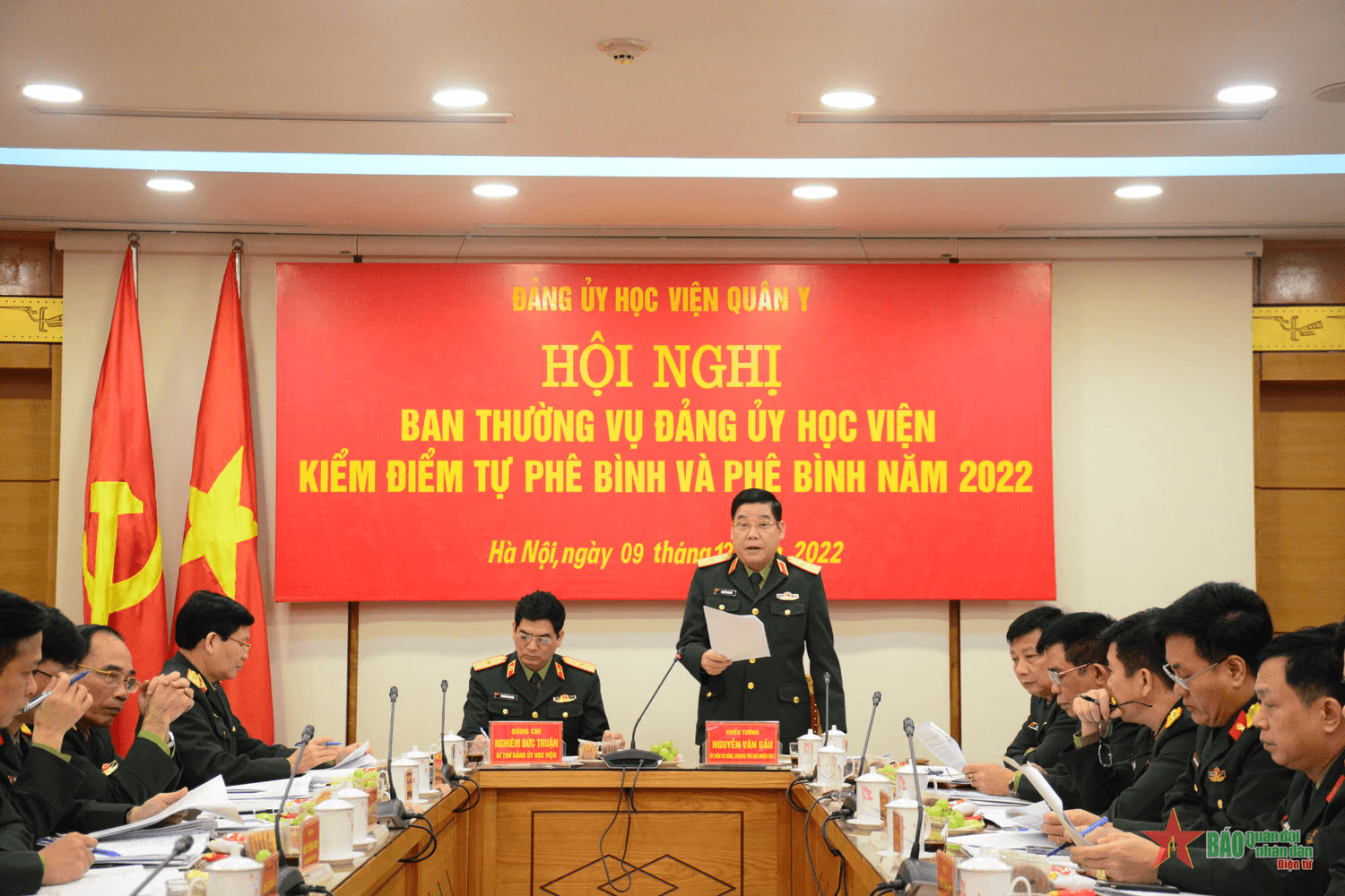 Ban Thường vụ Đảng ủy Học viện Quân y kiểm điểm tự phê bình và phê bình năm 2022