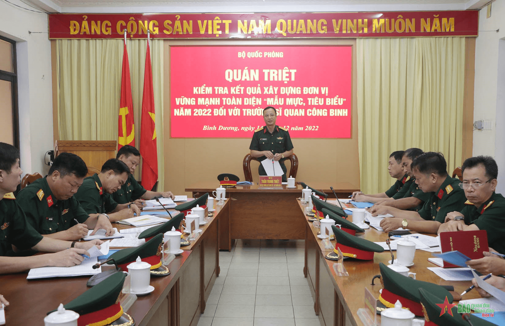 Bộ Quốc phòng kiểm tra xây dựng đơn vị vững mạnh toàn diện tại Trường Sĩ quan Công binh