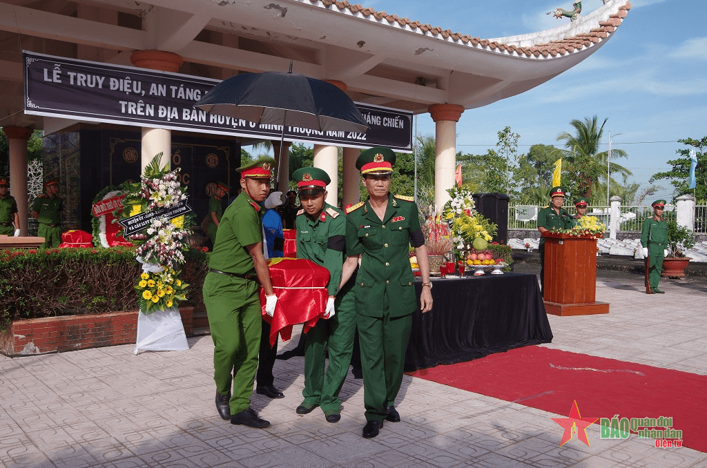 Kiên Giang tổ chức Lễ truy điệu, an táng 6 hài cốt liệt sĩ hy sinh qua các thời kỳ kháng chiến