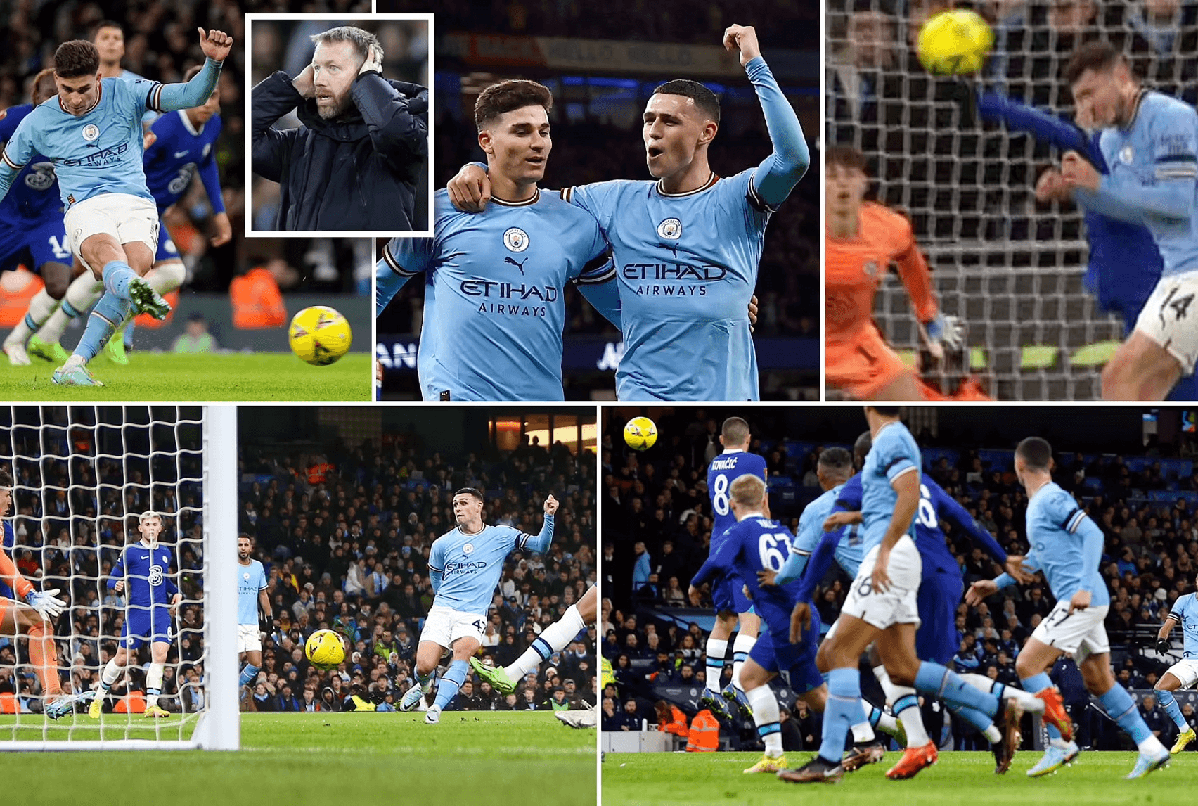 Vòng 3 FA Cup: Man City vùi dập Chelsea