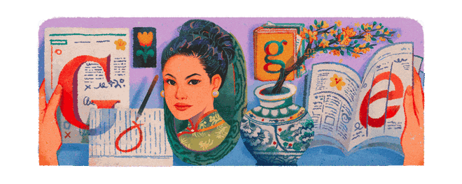 Google Doodle hôm nay tôn vinh Sương Nguyệt Anh - nữ chủ bút đầu tiên của báo chí Việt Nam