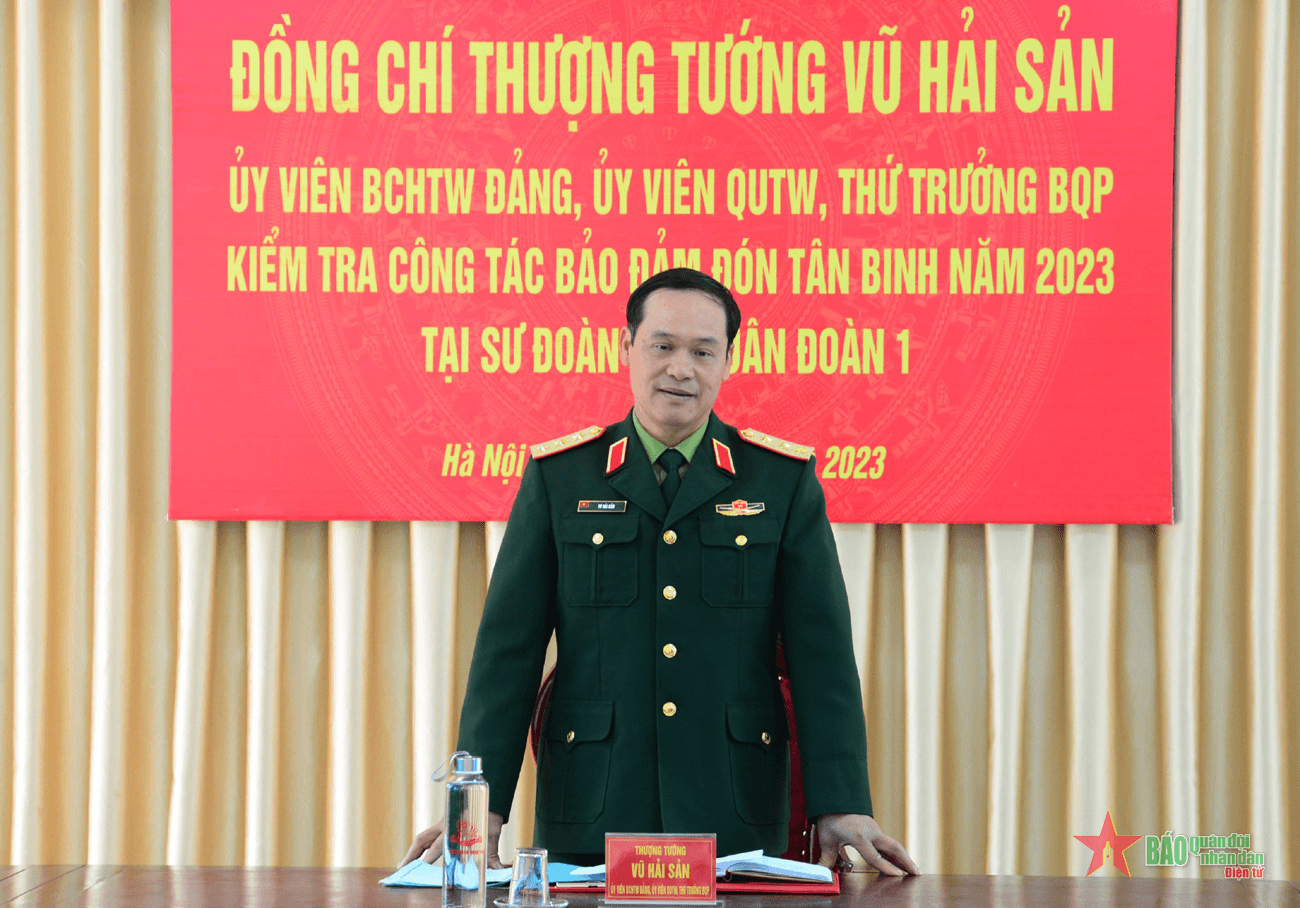 Thượng tướng Vũ Hải Sản kiểm tra công tác bảo đảm đón nhận tân binh tại Sư đoàn 308