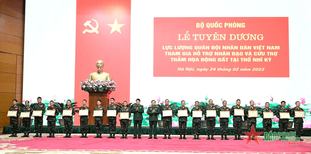 Tuyên dương Lực lượng Quân đội nhân dân Việt Nam tham gia cứu trợ thảm họa động đất tại Thổ Nhĩ Kỳ