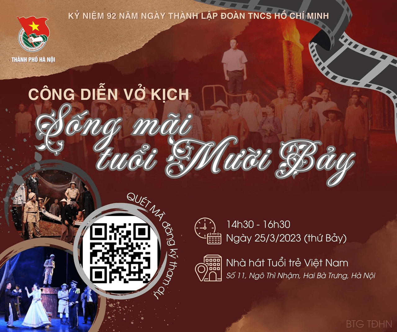 Công diễn miễn phí vở kịch “Sống mãi tuổi mười bảy"