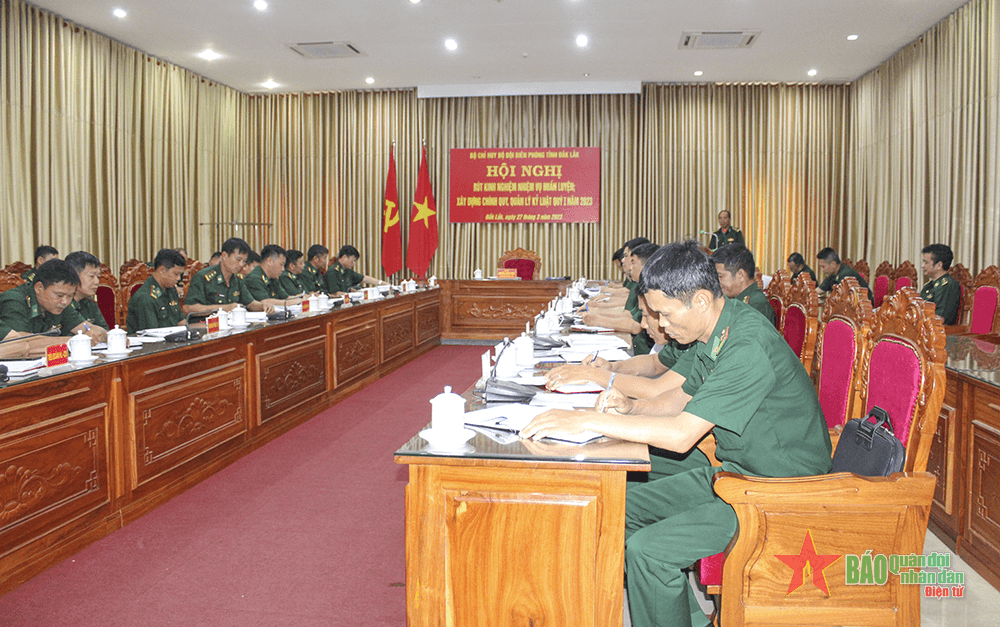 Bộ đội Biên phòng tỉnh Đắk Lắk rút kinh nghiệm nhiệm vụ huấn luyện, quản lý kỷ luật quý I năm 2023