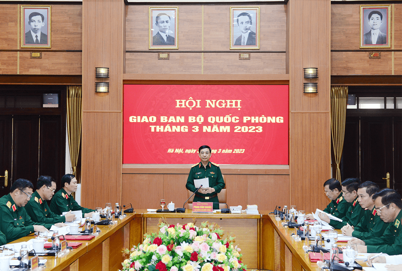 Đại tướng Phan Văn Giang chủ trì giao ban Bộ Quốc phòng tháng 3-2023: Toàn quân ổn định, hoàn thành tốt nhiệm vụ được giao