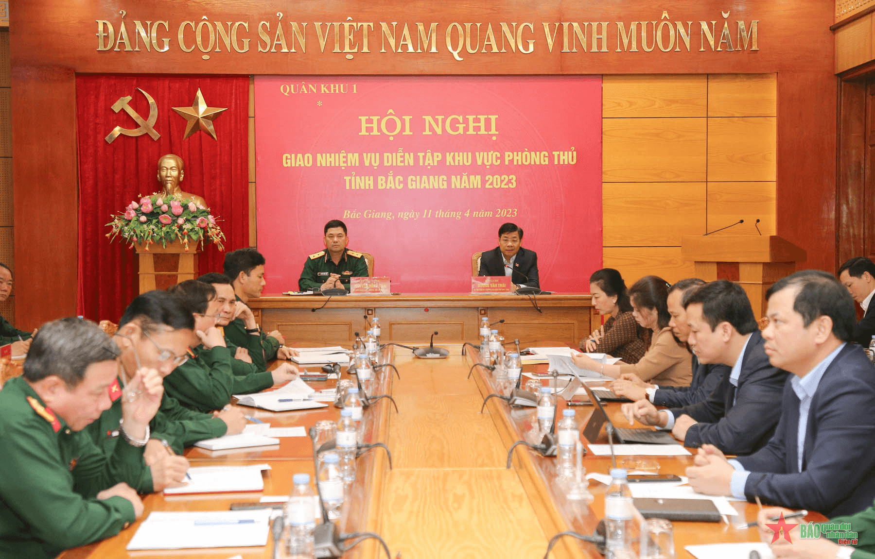 Quân khu 1: Giao nhiệm vụ diễn tập Khu vực phòng thủ tỉnh Bắc Giang năm 2023