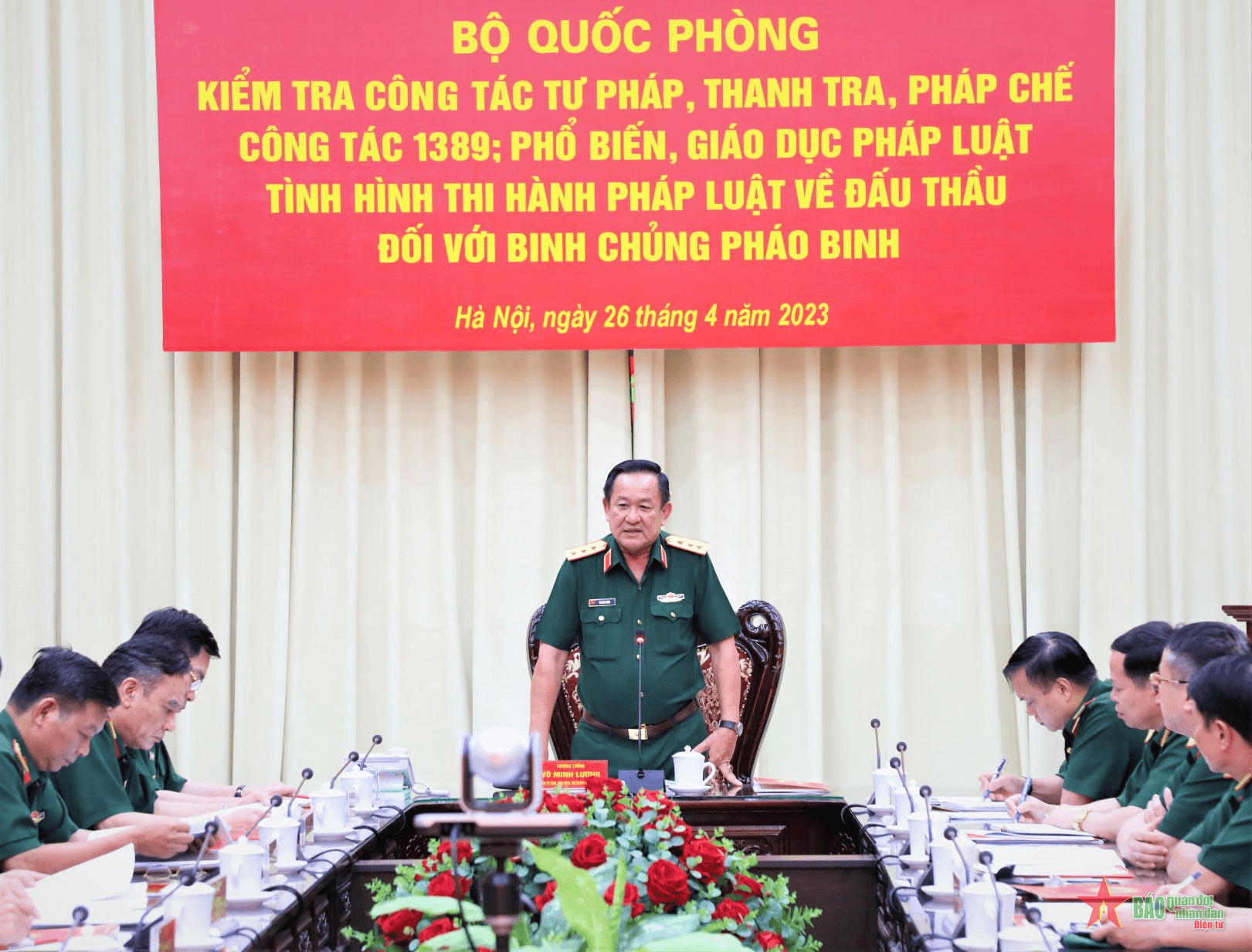 Bộ Quốc phòng kiểm tra công tác tư pháp, thanh tra, pháp chế tại Binh chủng Pháo binh