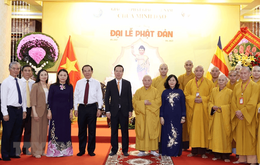 Chủ tịch nước Võ Văn Thưởng chúc mừng Đại lễ Phật đản tại Thành phố Hồ Chí Minh