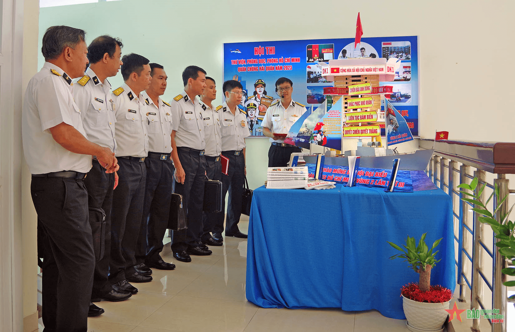 Lữ đoàn 171 tham gia hội thi thư viện, phòng đọc, phòng Hồ Chí Minh Quân chủng Hải quân năm 2023