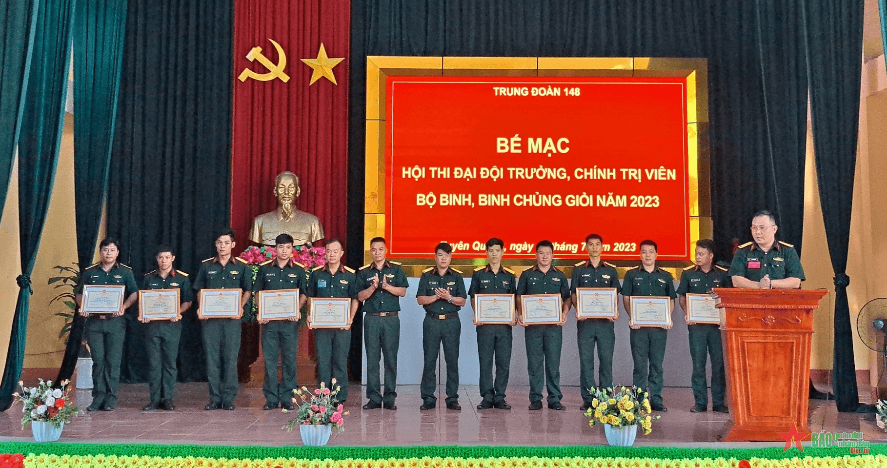 Trung đoàn 148 bế mạc Hội thi Đại đội trưởng, chính trị viên bộ binh, binh chủng giỏi năm 2023