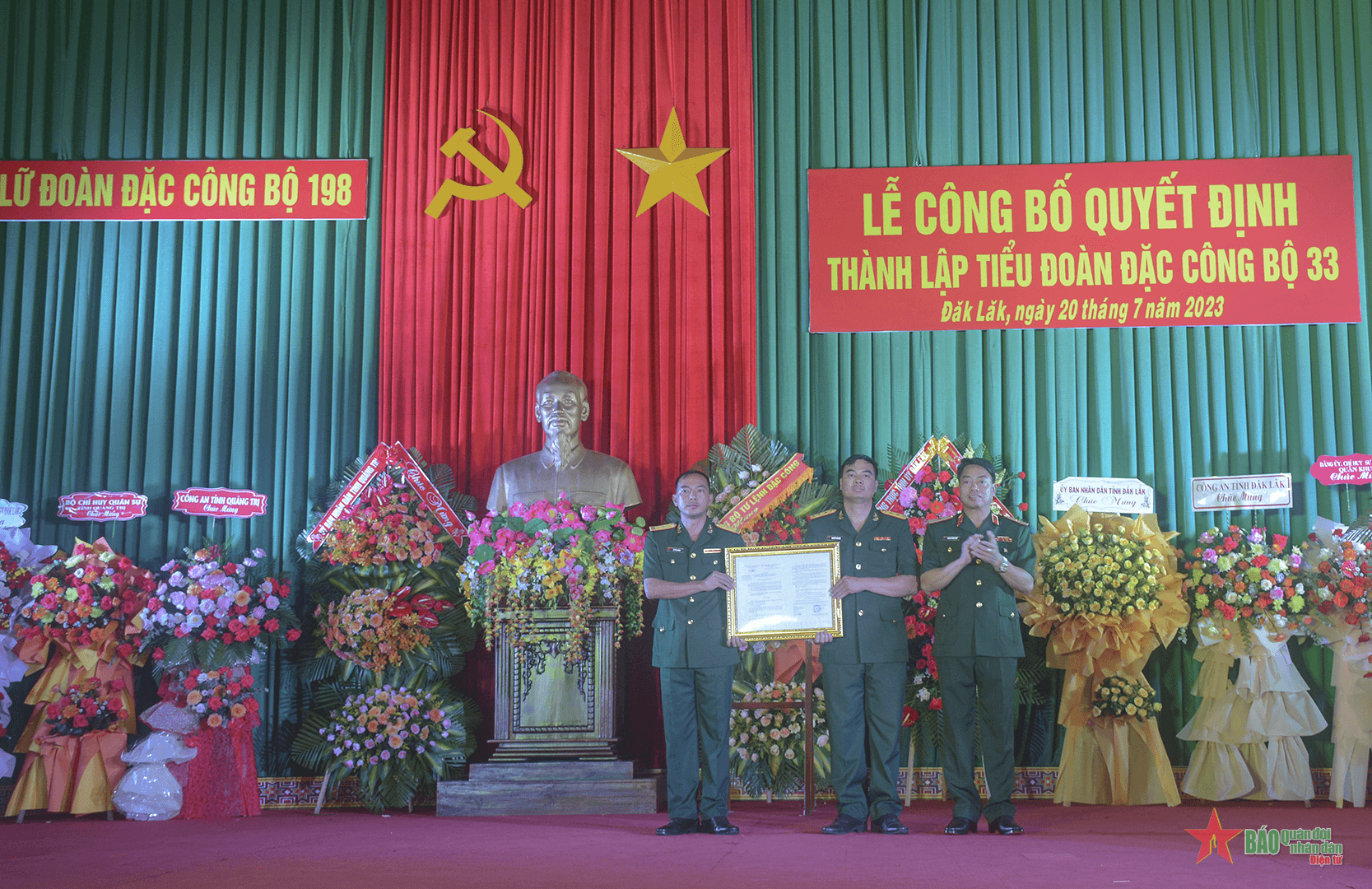 Công bố quyết định thành lập Tiểu đoàn Đặc công 33 thuộc Lữ đoàn Đặc công 198 (Binh chủng Đặc công)