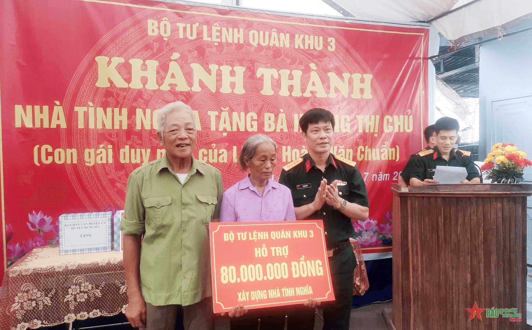 Bộ CHQS tỉnh Thái Bình: Khánh thành và bàn giao nhà tình nghĩa cho thân nhân liệt sĩ